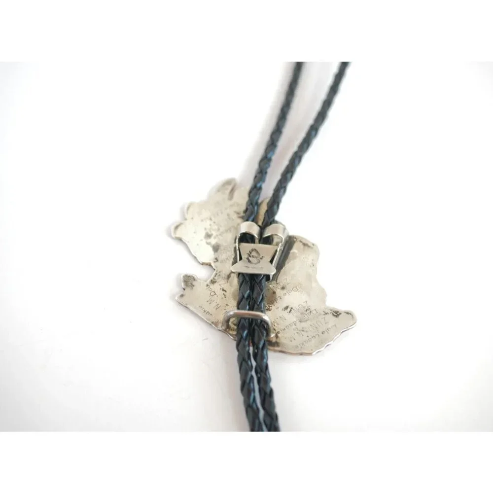 Zuni Native‎ American BULL ELK Bolo Tie by Dale Edaakie Handmade Vintage